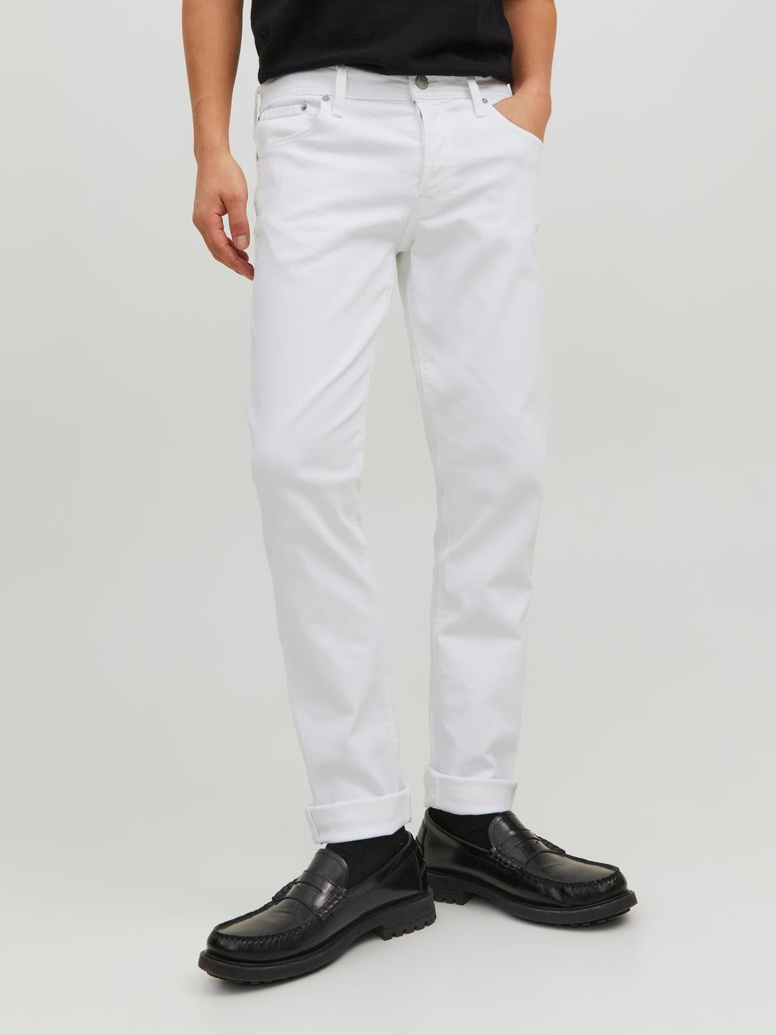 White slim clearance leg jeans