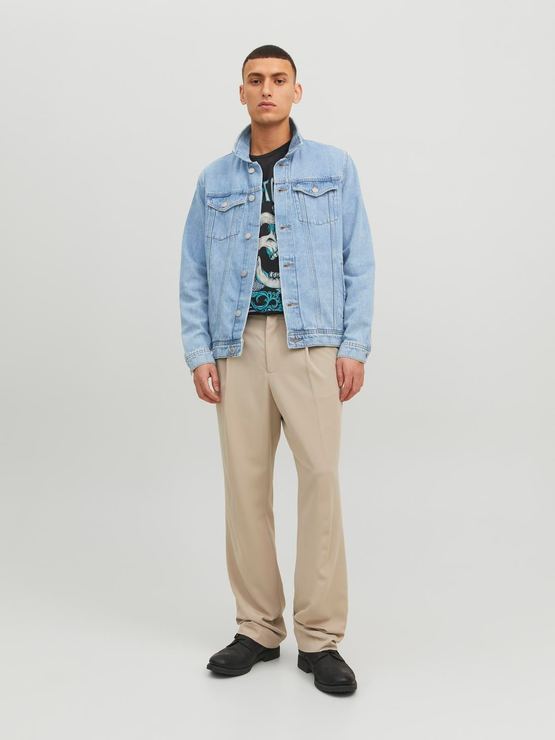 Collared Sleeve Hem Denim Jacket – FETTI New York