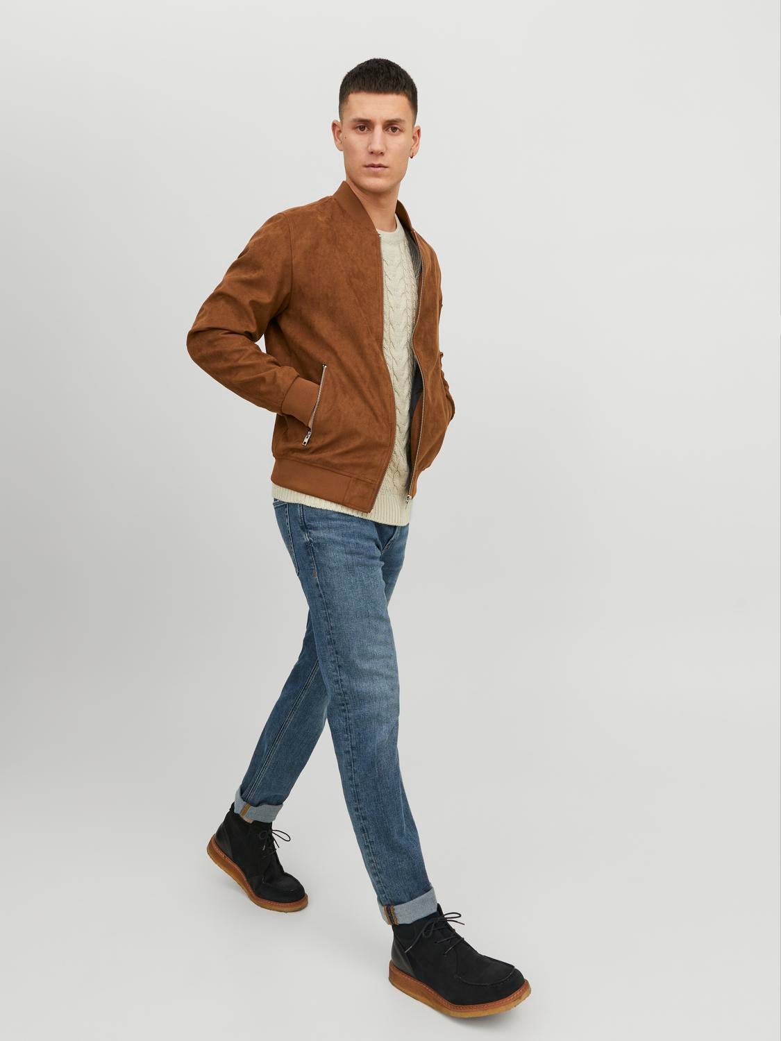 Cognac bomber clearance jacket