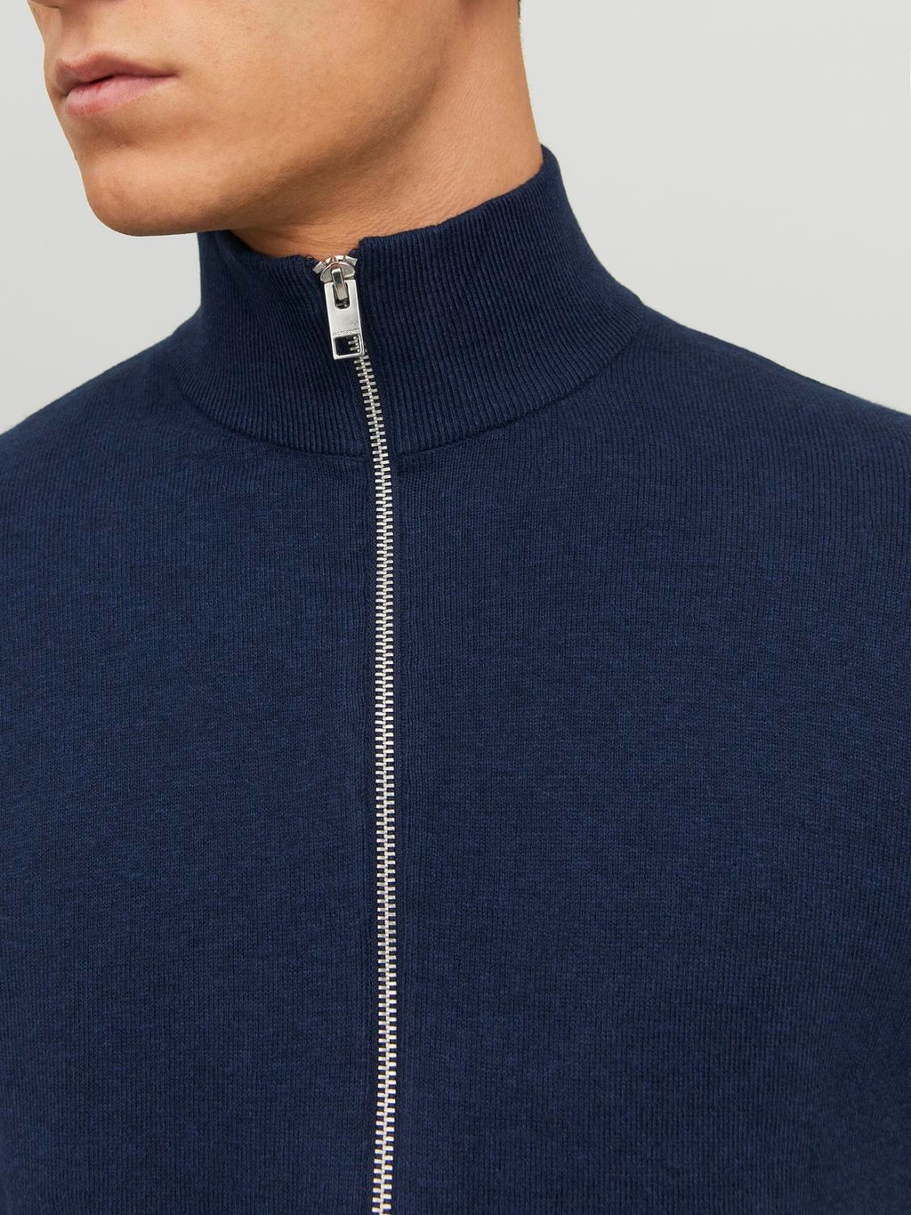 Turtle neck zipped Cardigan | Dark Blue | Jack & Jones®