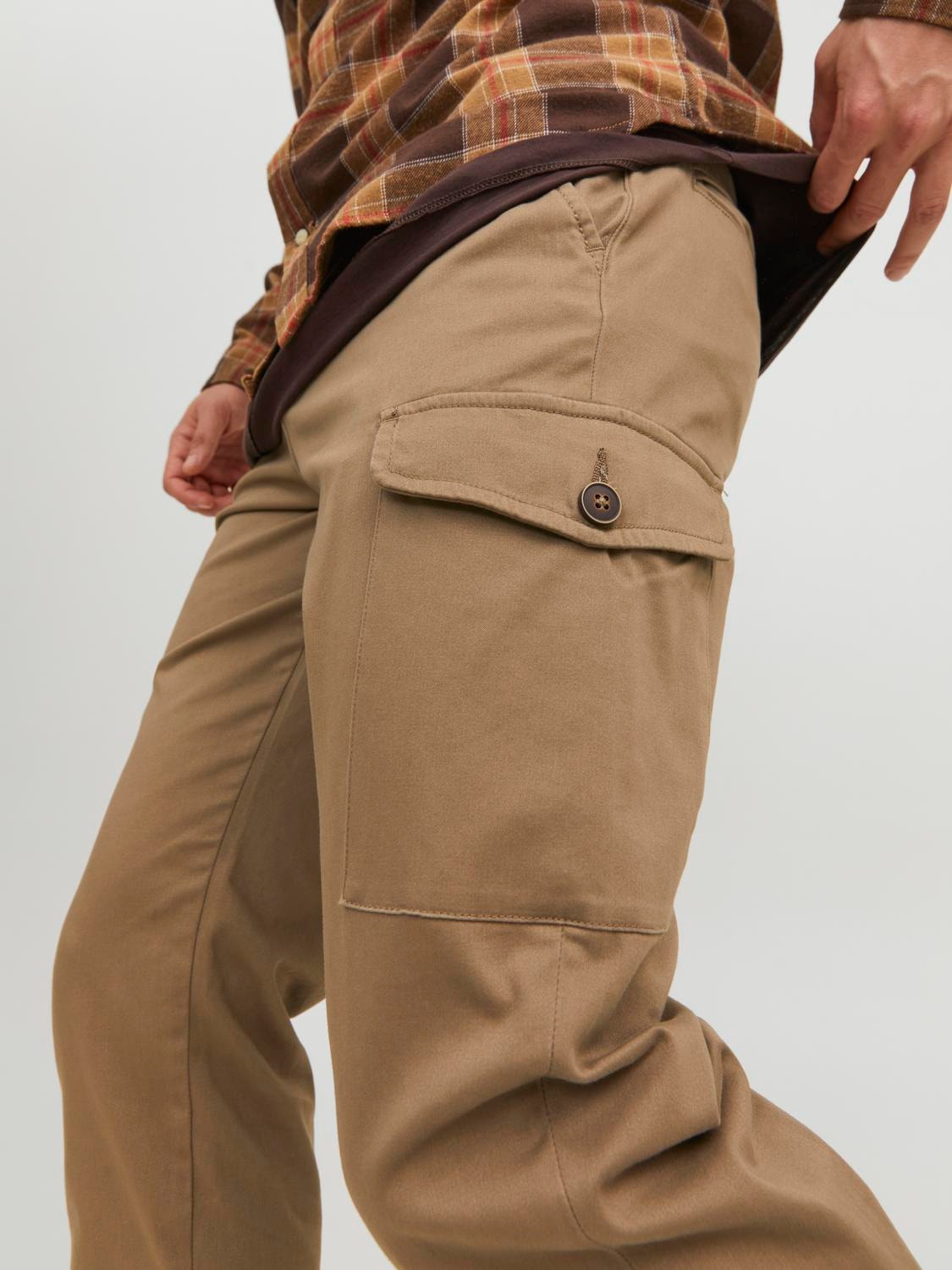 Jack & Jones Regular Fit „Cargo“ stiliaus kelnės -Beige - 12224001