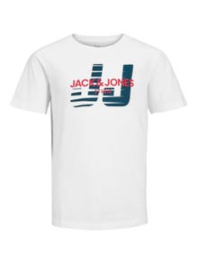 Jack & Jones Logo T-skjorte For gutter -White - 12224219