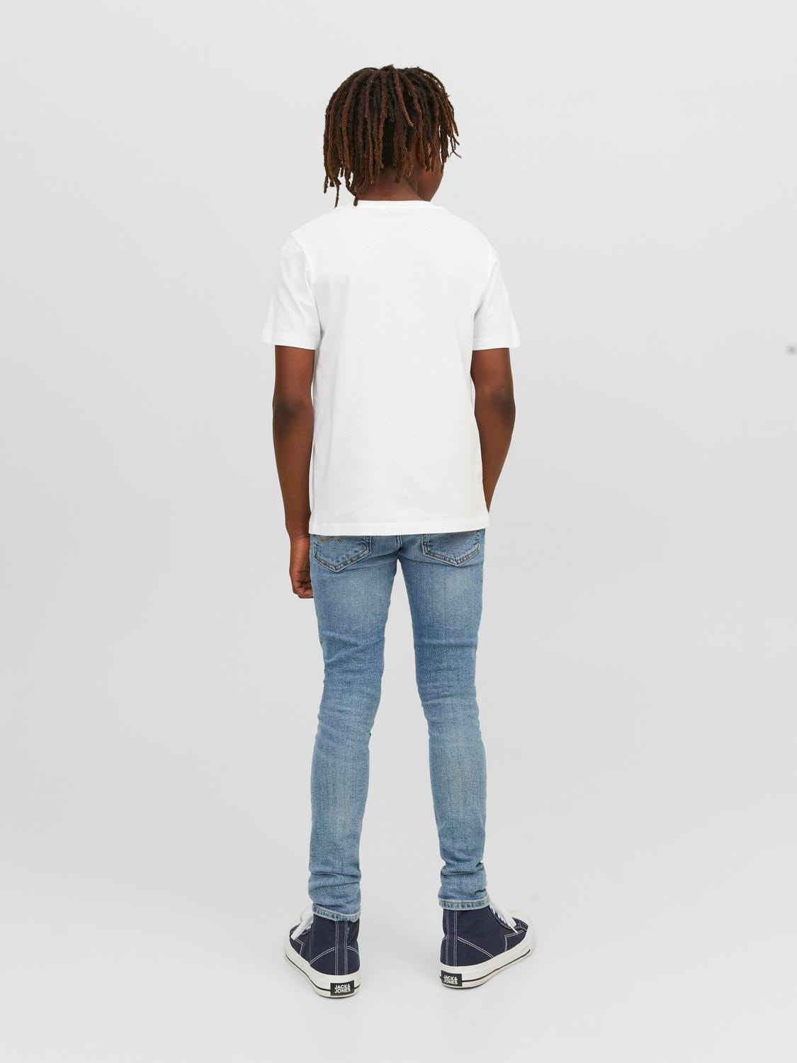 Jack & Jones Logo T-skjorte For gutter -White - 12224219