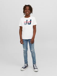 Jack & Jones Logo T-skjorte For gutter -White - 12224219