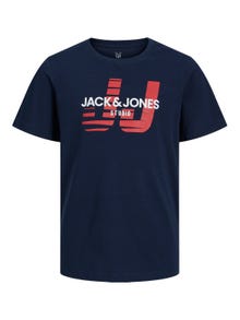 Jack & Jones Logo T-skjorte For gutter -Navy Blazer - 12224219