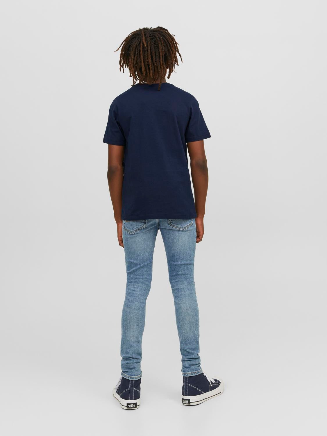 Jack & Jones Logo T-skjorte For gutter -Navy Blazer - 12224219