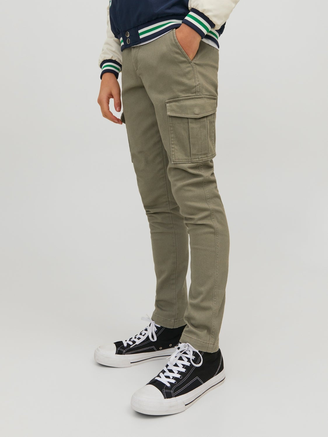 REGULAR FITTED CARGO PANTS - Boys', Green