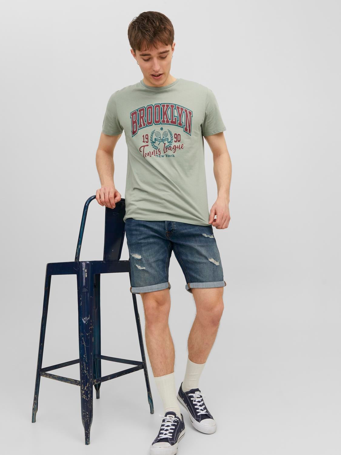Only & Sons loose fit denim shorts in black wash with rips | ASOS