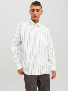Jack & Jones Oversize Fit Randig skjorta -Tofu - 12226130