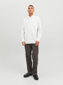 Jack & Jones Oversize Fit Dryžuoti marškiniai -Tofu - 12226130