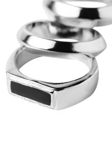 Jack & Jones 3-pakuotės Metalinis Žiedas -Silver - 12226283