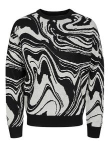 Jack & Jones All Over Print Crew Neck Jumper -Black - 12226450