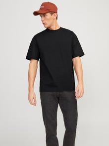 Jack & Jones Gładki Okrągły dekolt T-shirt -Black - 12227086
