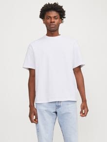 Jack & Jones Enfärgat Rundringning T-shirt -Bright White - 12227086