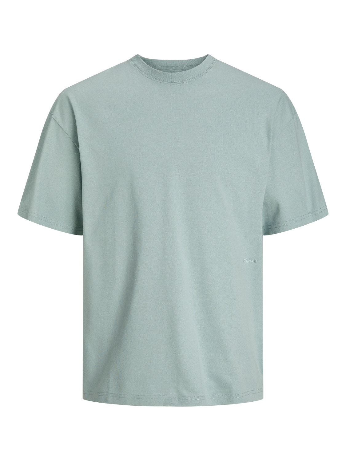 Jack & Jones T-shirt Liso Decote Redondo -Gray Mist - 12227086