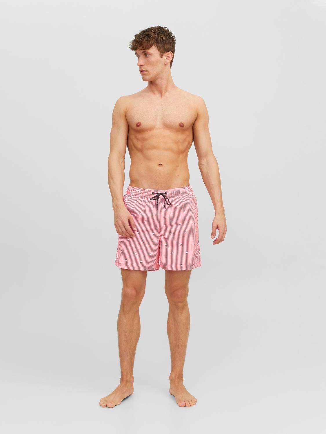 Jack & Jones Regular Fit Swim short -Hot Coral  - 12227350