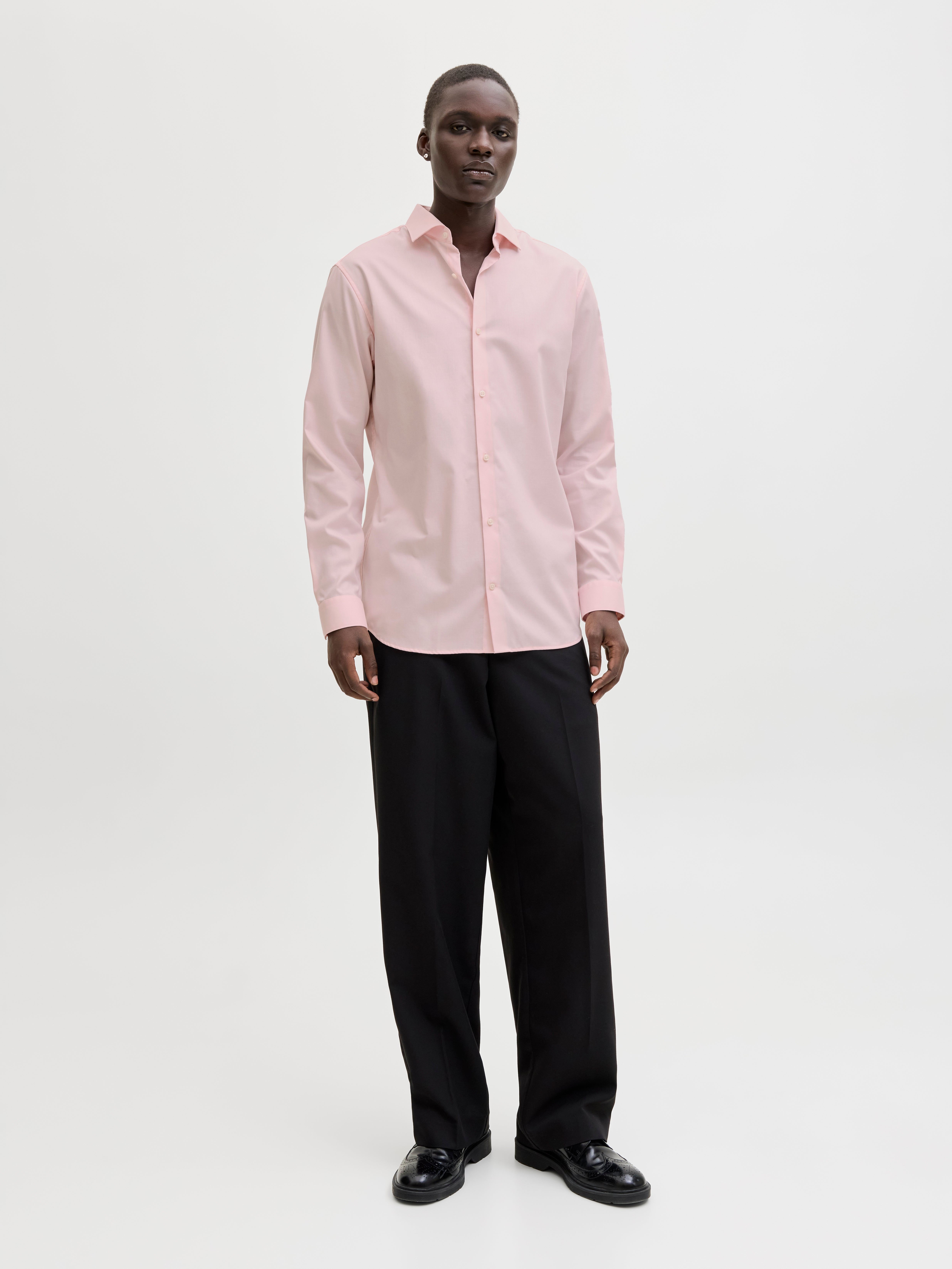 HISDERN Camicia Uomo Rosa Elegante Regular Fit Manica Lunga Camicie Casual Formale Classiche da Uomo Cerimonia Business,Rosa,S HISDERN Camicia Uomo Rosa Elegante Regular Fit Manica Lunga Camicie Casual Formale Classiche da Uomo Cerimonia Business,Rosa,S