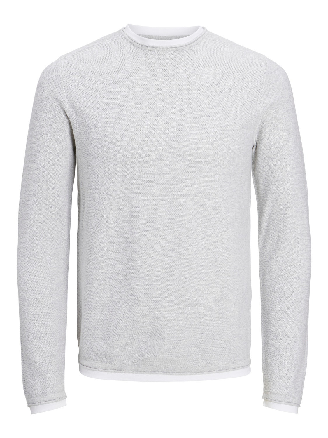 Jack & Jones Bez vzoru Svetr s okrouhlým výstřihem -Light Grey Melange - 12227443