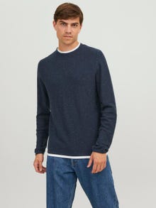 Jack & Jones Plain Crew Neck Jumper -Total Eclipse - 12227443