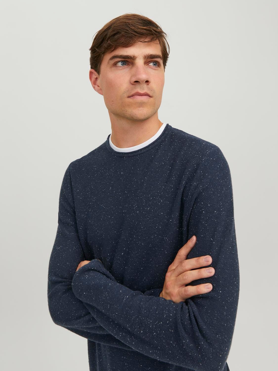 Jack & Jones Plain Crew Neck Jumper -Total Eclipse - 12227443