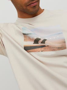 Jack & Jones Photo print Crew neck T-shirt -Moonbeam - 12227781