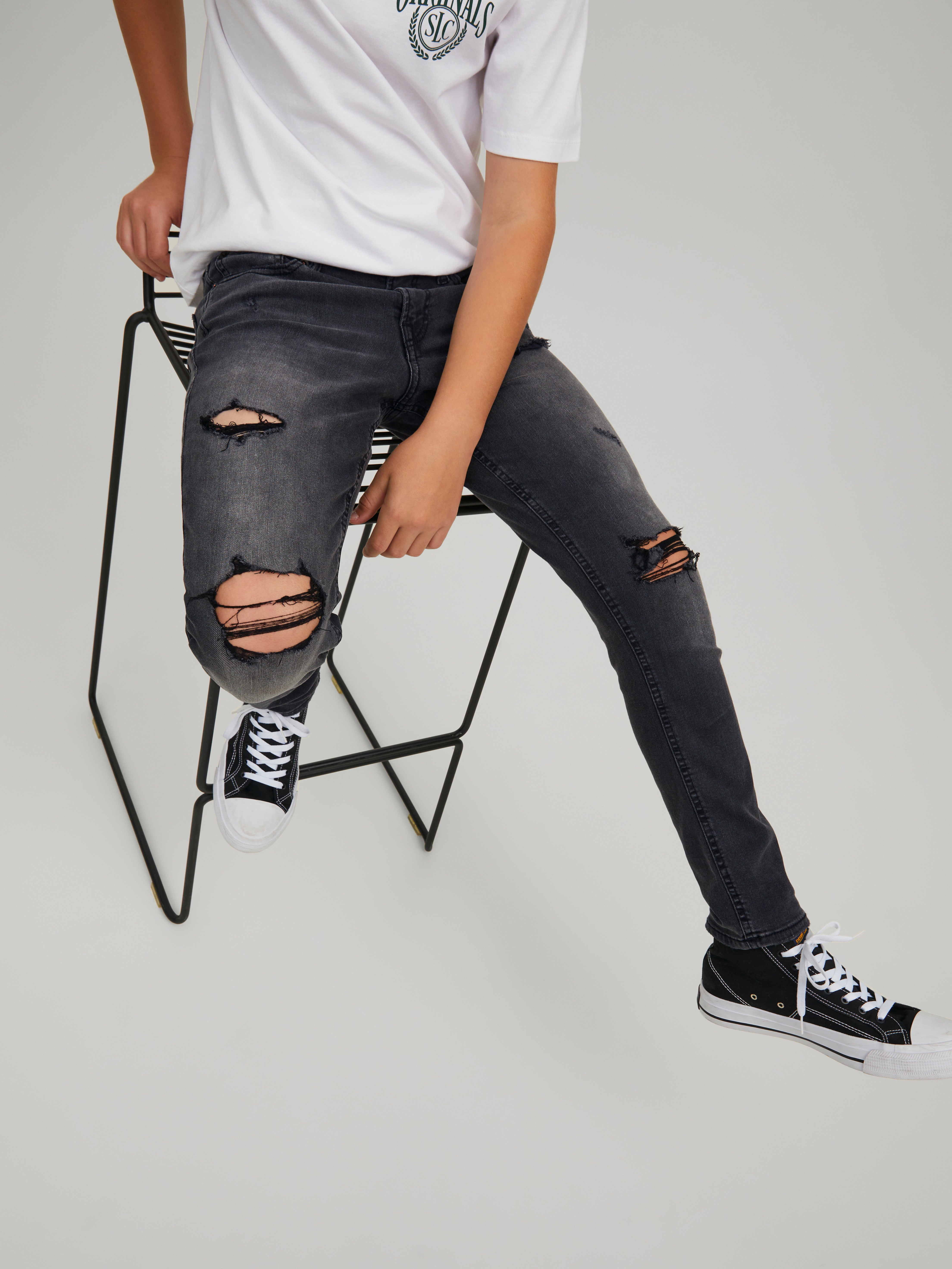 Jack jones black hot sale ripped jeans