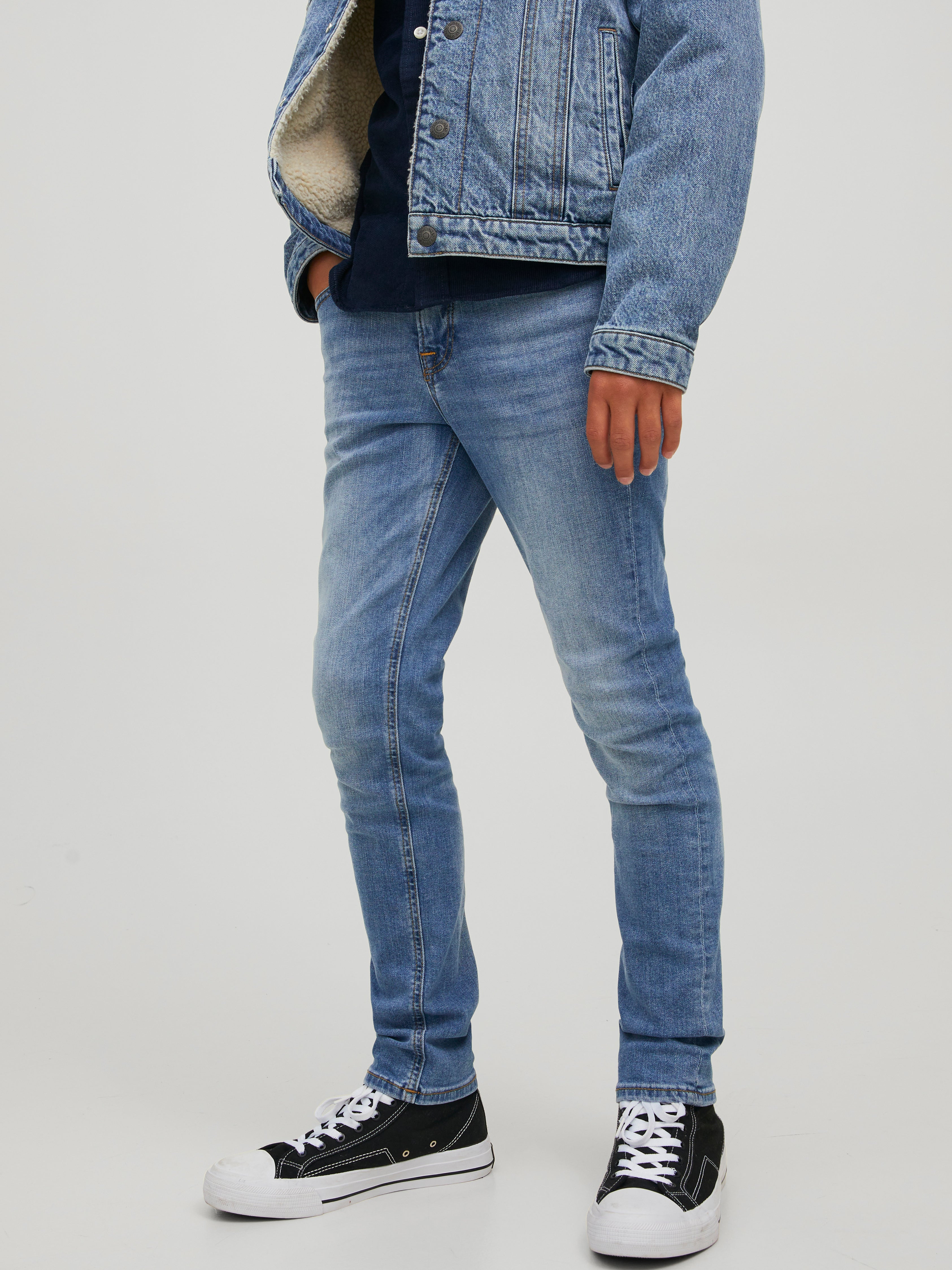 Glenn Original Ge 404 Pour Garçons En Indigo Knit Jean Slim Men grey Jack & Jones Garçon Vêtements Pantalons & Jeans Jeans Slim 