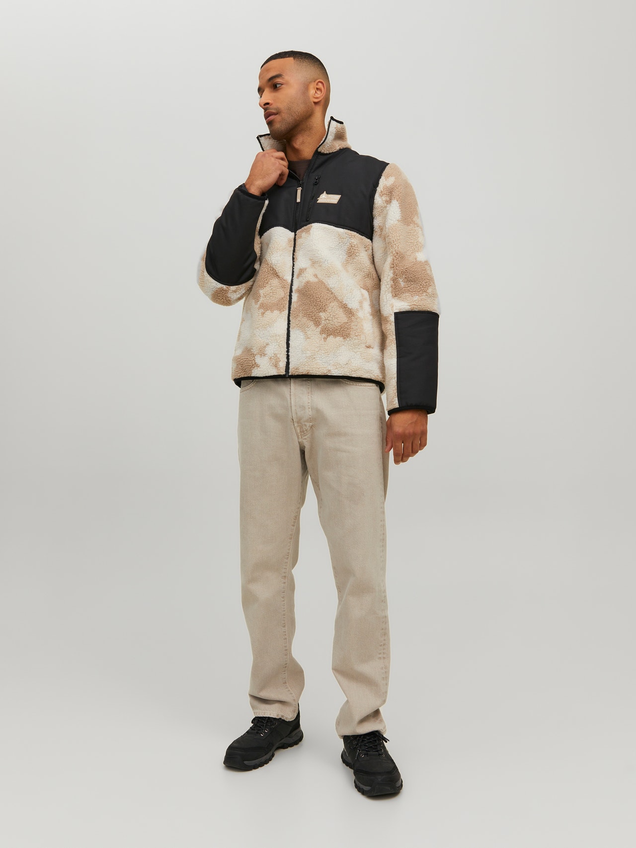 Jack & Jones teddy fleece jacket in black Jack & Jones teddy fleece jacket in black