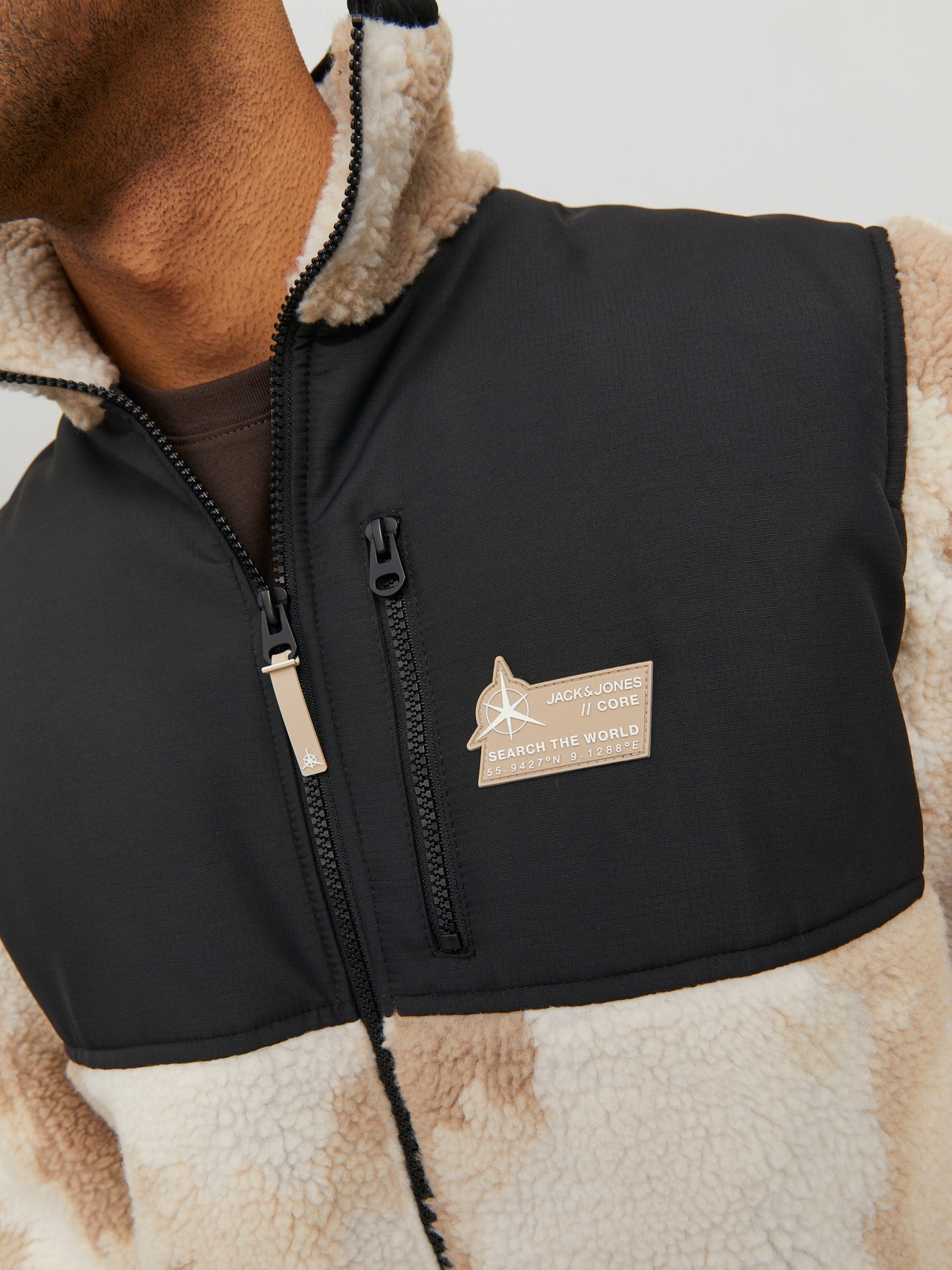 Jack & Jones Originals teddy puffer jacket in oatmeal | ASOS Jack & Jones Originals teddy puffer jacket in oatmeal | ASOS