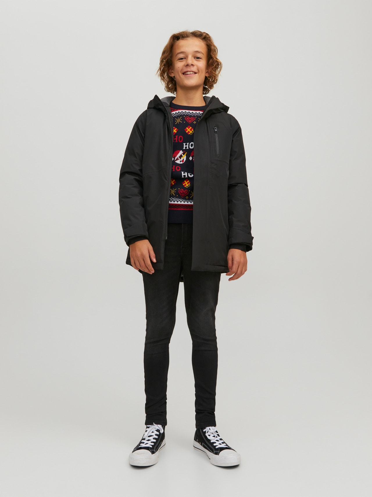 Jack & Jones JJILIAM JJORIGINAL MF 803 I.K Skinny fit Džinsai For boys -Black Denim - 12228064