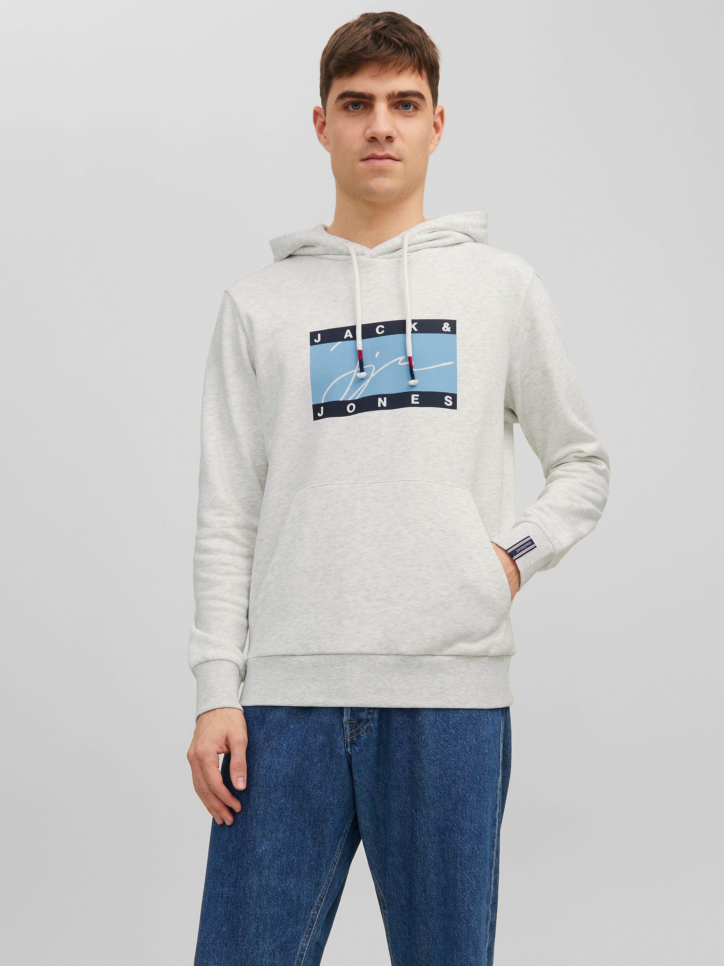 Logo Hoodie Medium Grey Jack Jones