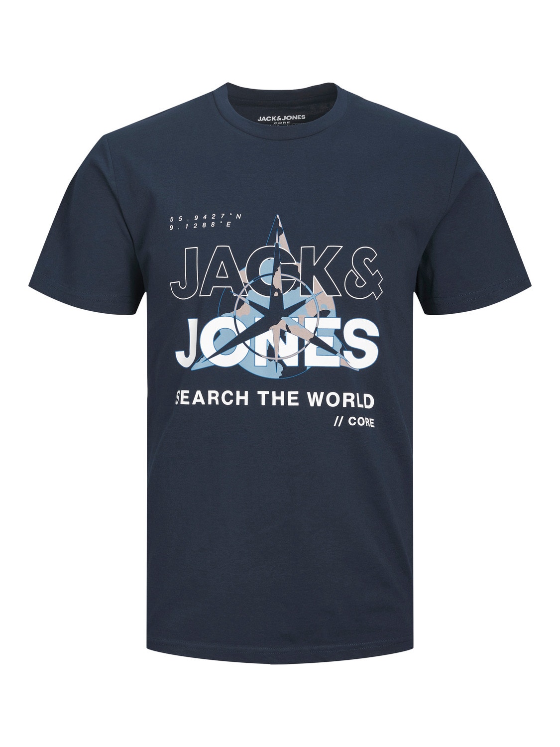 Jack & Jones Logo Kruhový výstřih Tričko -Navy Blazer - 12228391