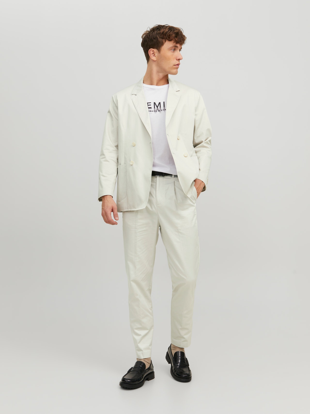 Jack & Jones JPRHANK Relaxed Fit Szabott nadrág -Tofu - 12228621