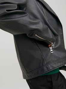 Jack & Jones Leather look biker jacket -Black - 12228699