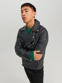 Jack & Jones Bunda z umělé kůže -Black - 12228699