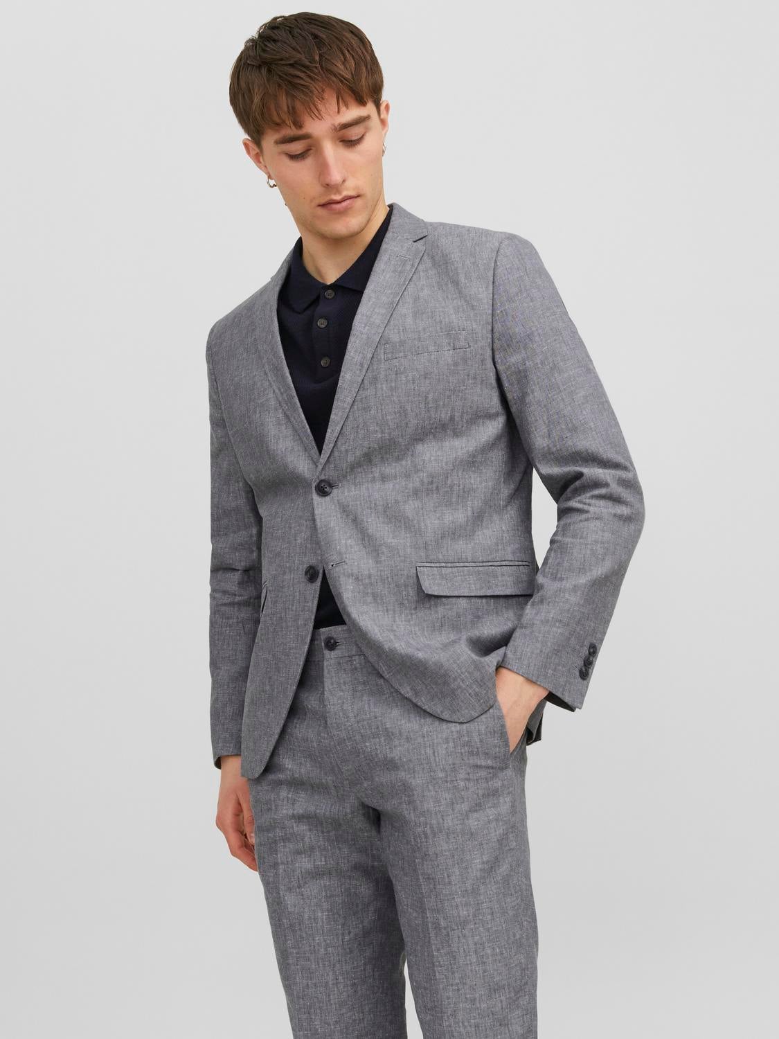 DKNY Men's Grey Wool Slim Fit Stretch Suit Jacket – COUTUREPOINT