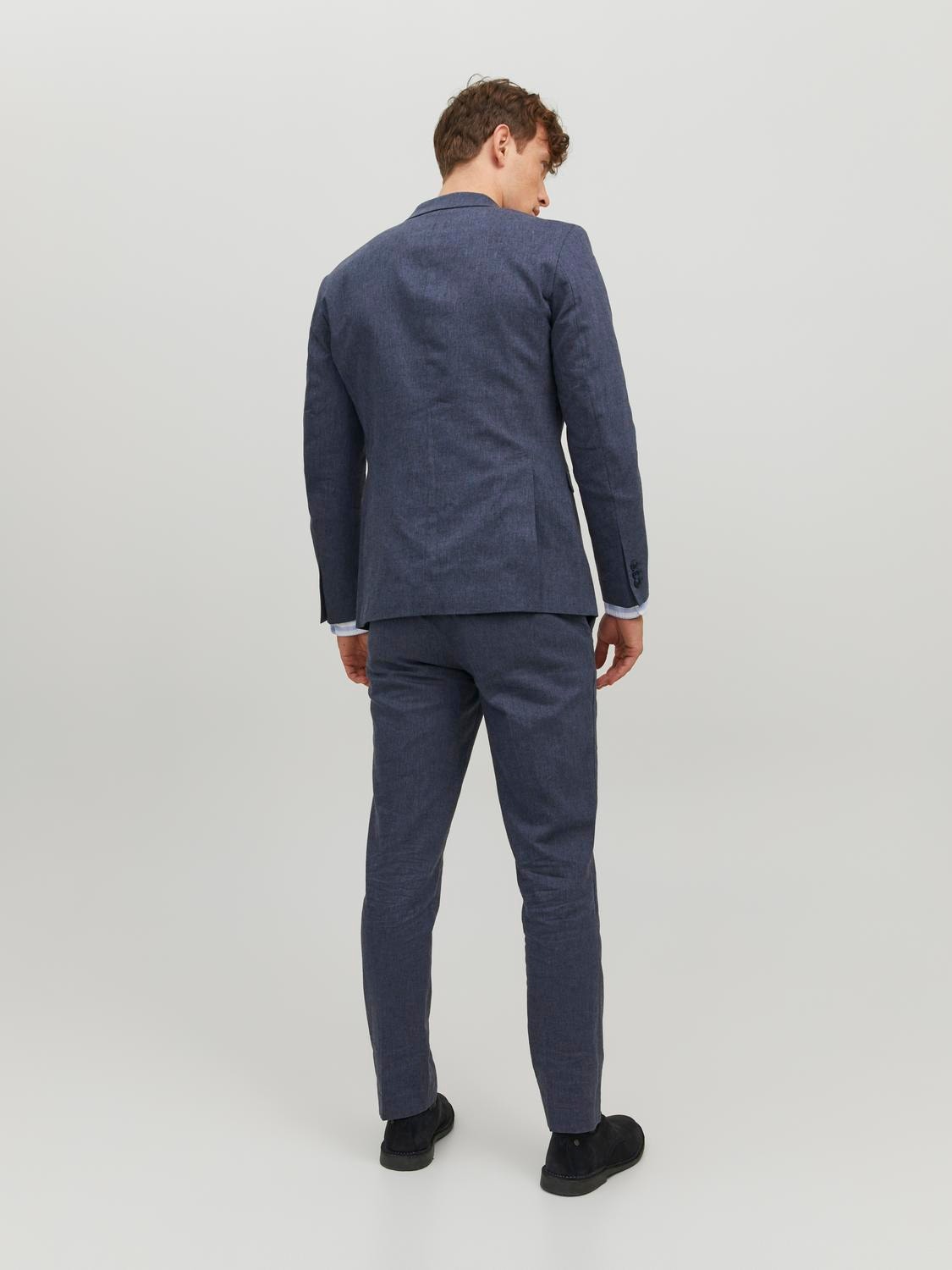 JPRRIVIERA Slim Fit Tailored Trousers | Dark Blue | Jack & Jones®