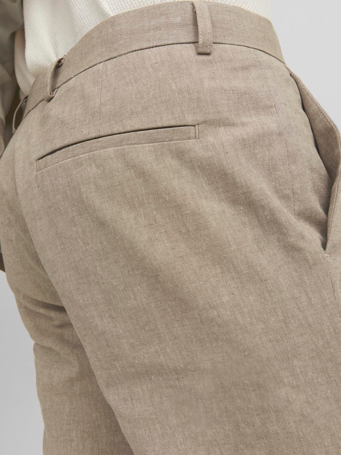 Jack & Jones JPRRIVIERA Slim Fit Tailored Trousers -Beige - 12228724