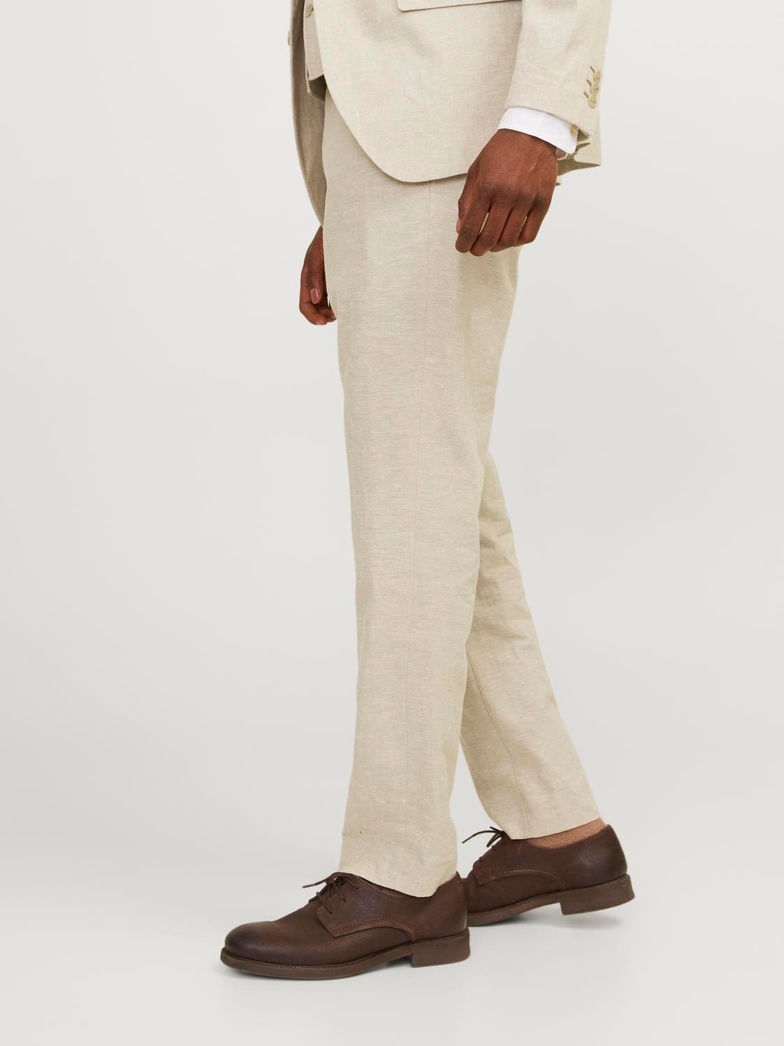 Jack & Jones JPRRIVIERA Slim Fit Tailored Trousers -Travertine - 12228724