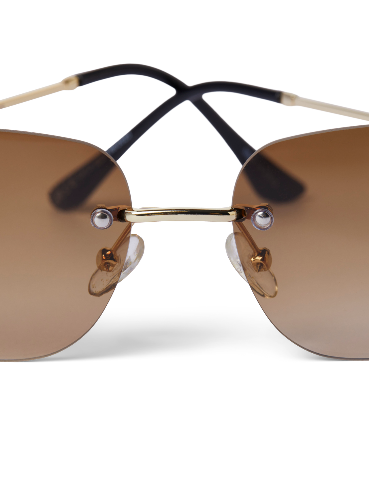 Brown rimless sunglasses shop