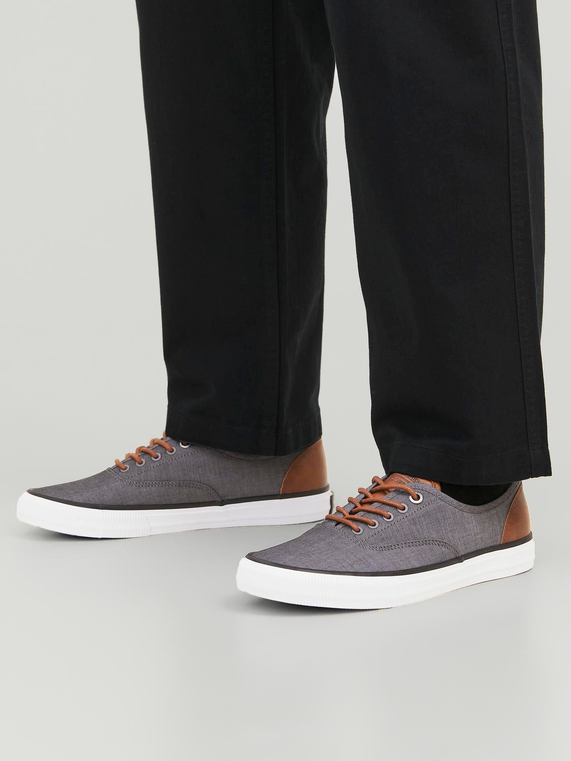 Mens grey hotsell canvas trainers