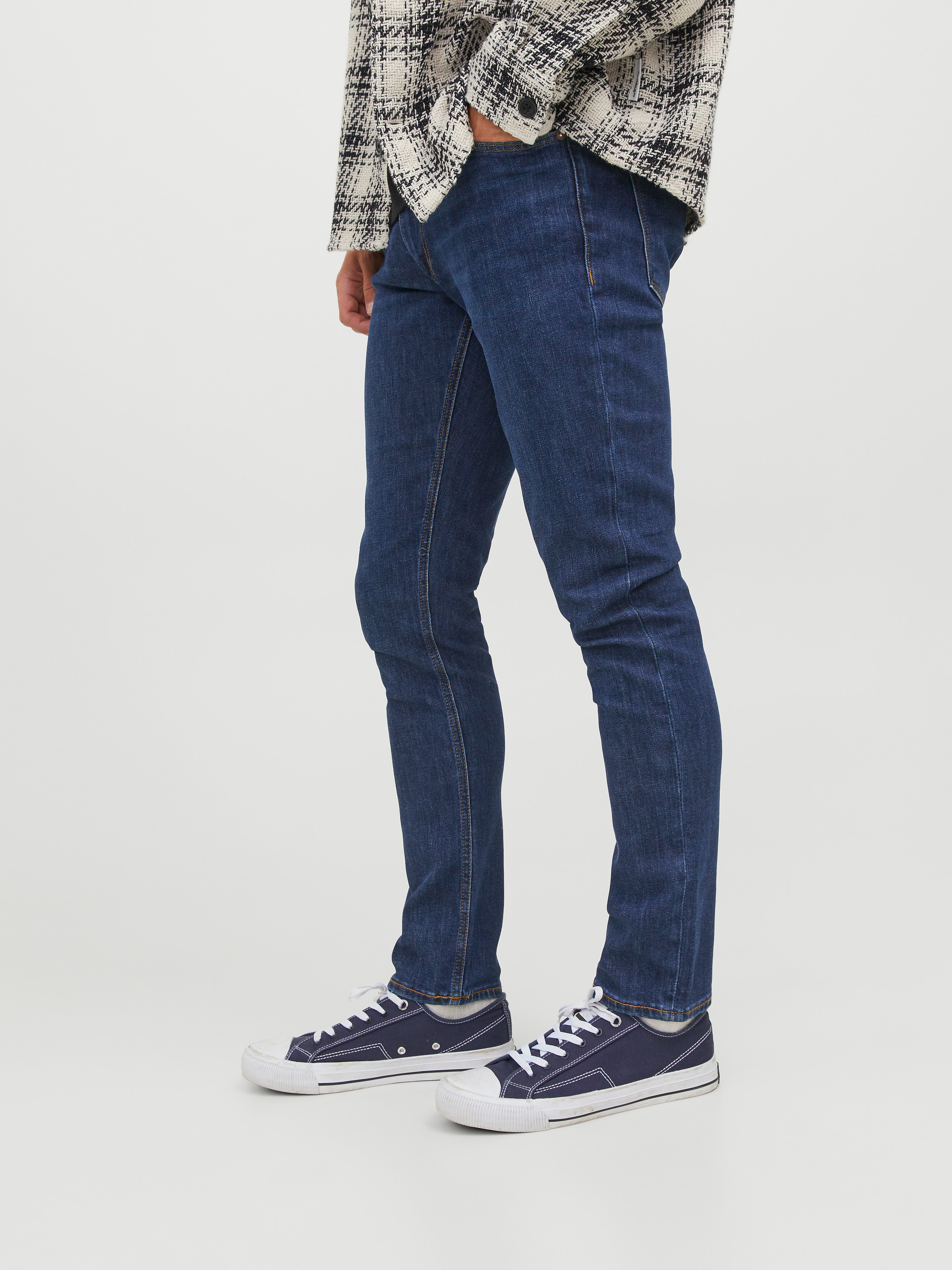 【BAON】Deep Blue Denim JJIGLENN JJEVAN AM 577 NOOS LID Slim fit jeans | Medium Blue
