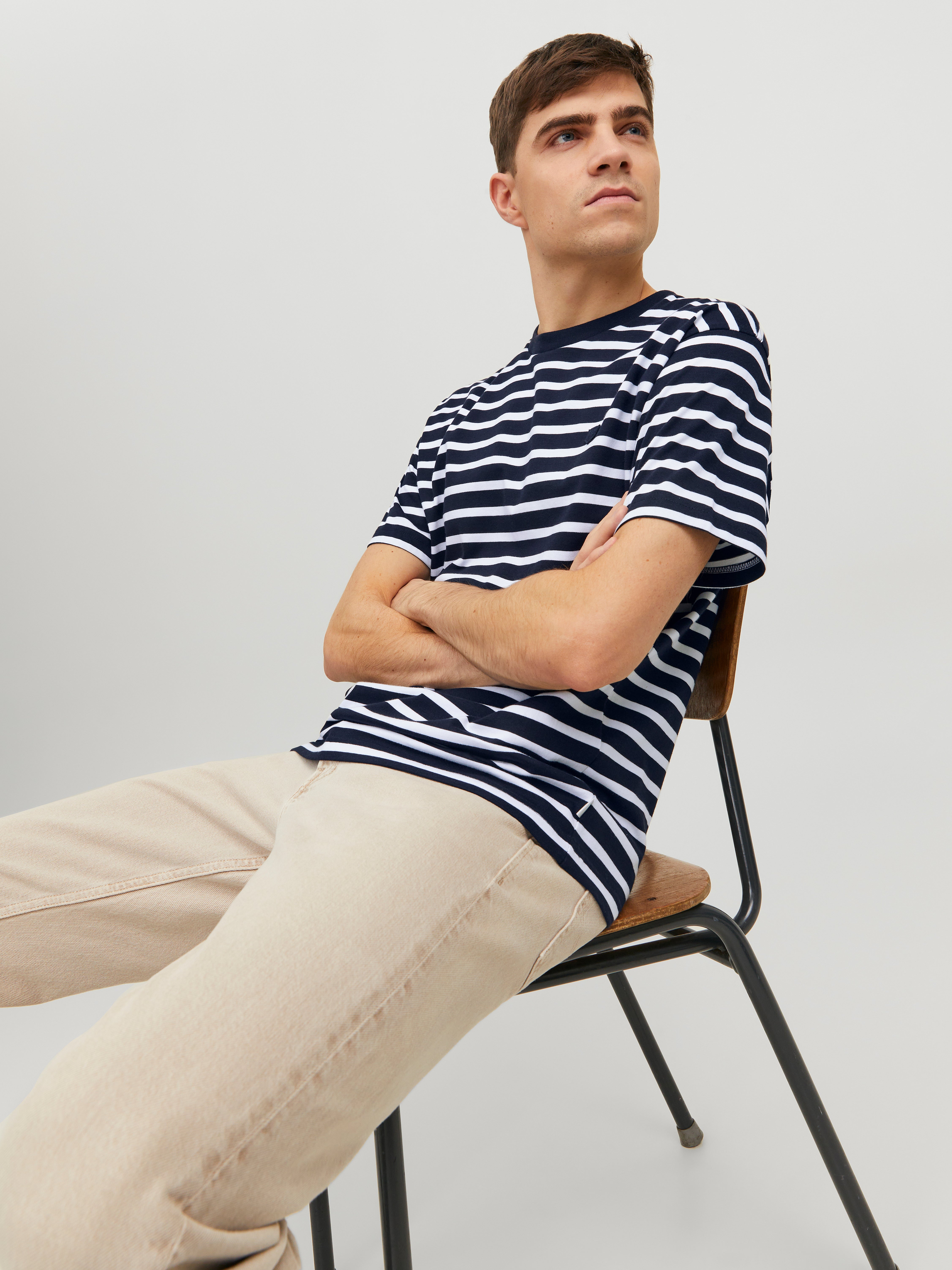 Jack & Jones Striped Crew neck T-shirt - 12229286