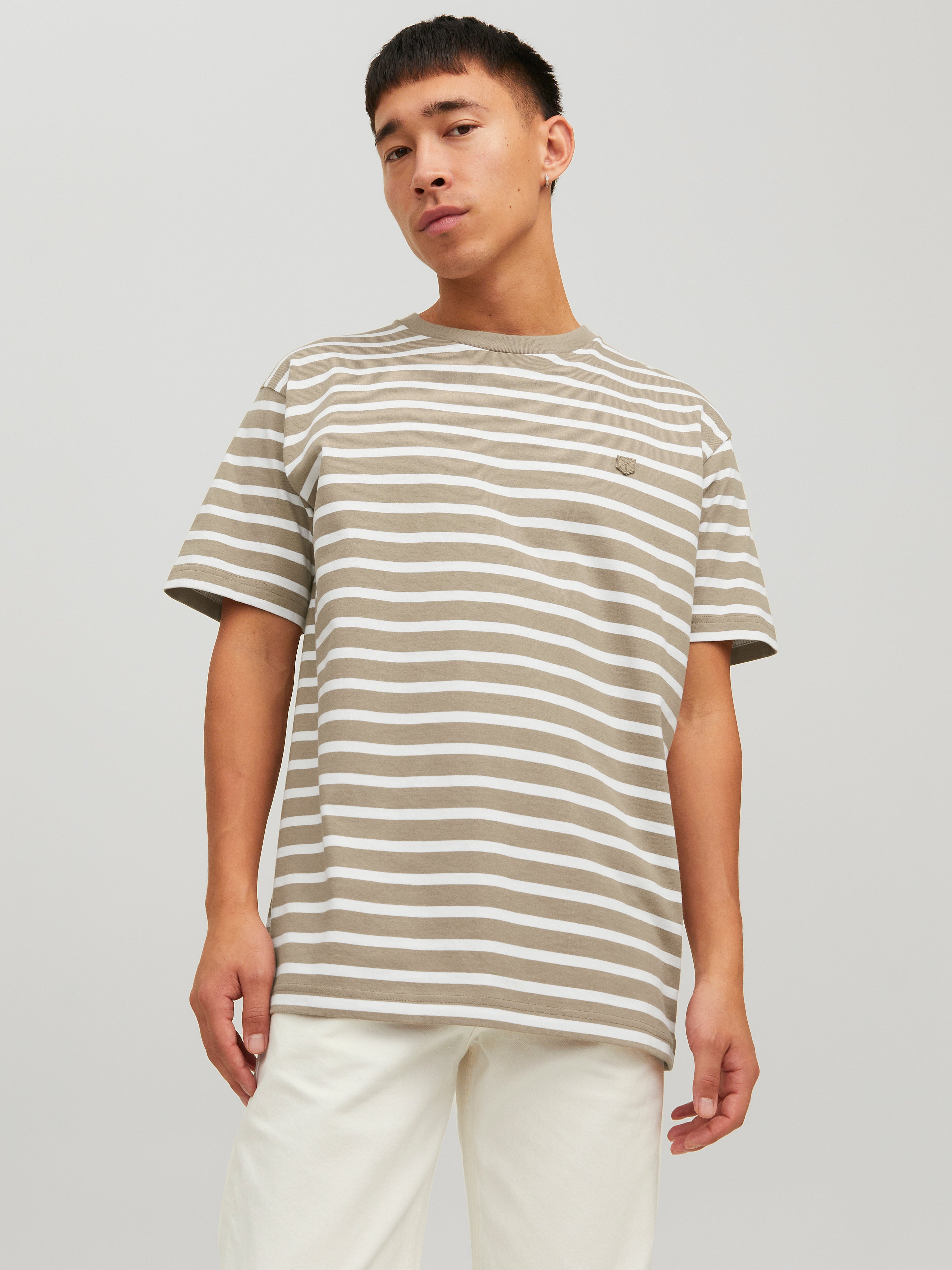 T-shirt Rayures Col Rond - Jack & Jones - Modalova