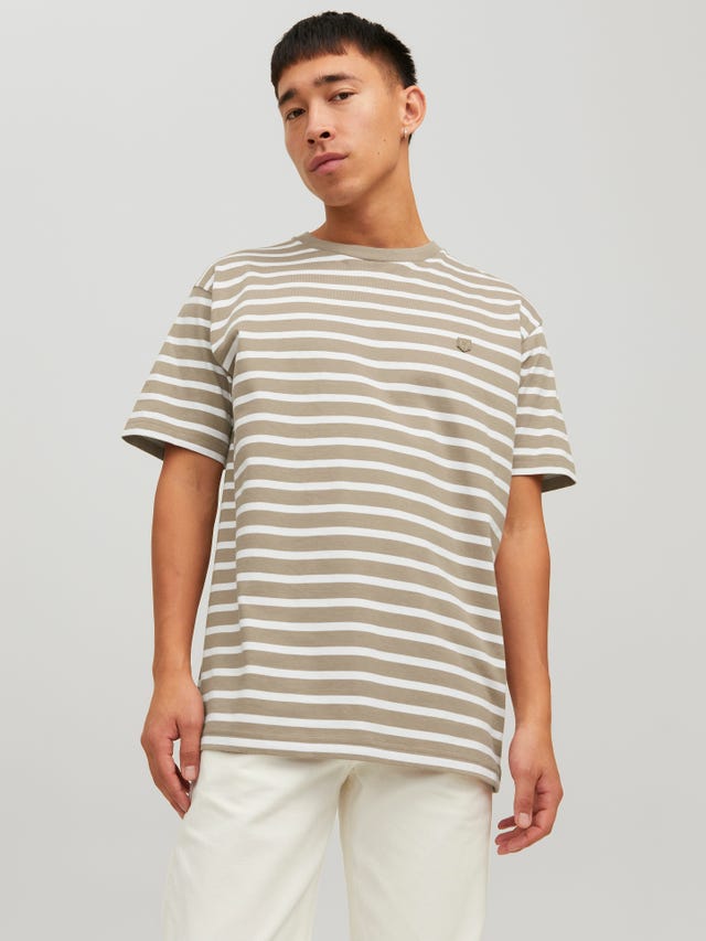 Jack & Jones W paski Okrągły dekolt T-shirt - 12229286