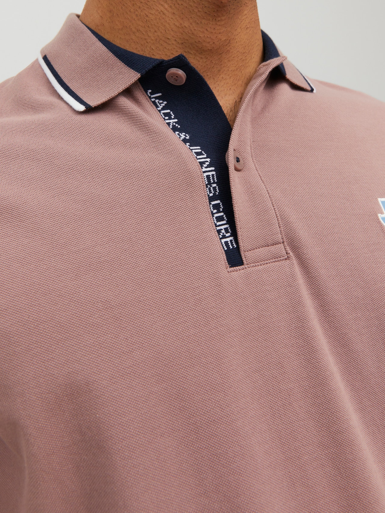 Jack & Jones Logo Shirt collar Polo -Twilight Mauve - 12229382