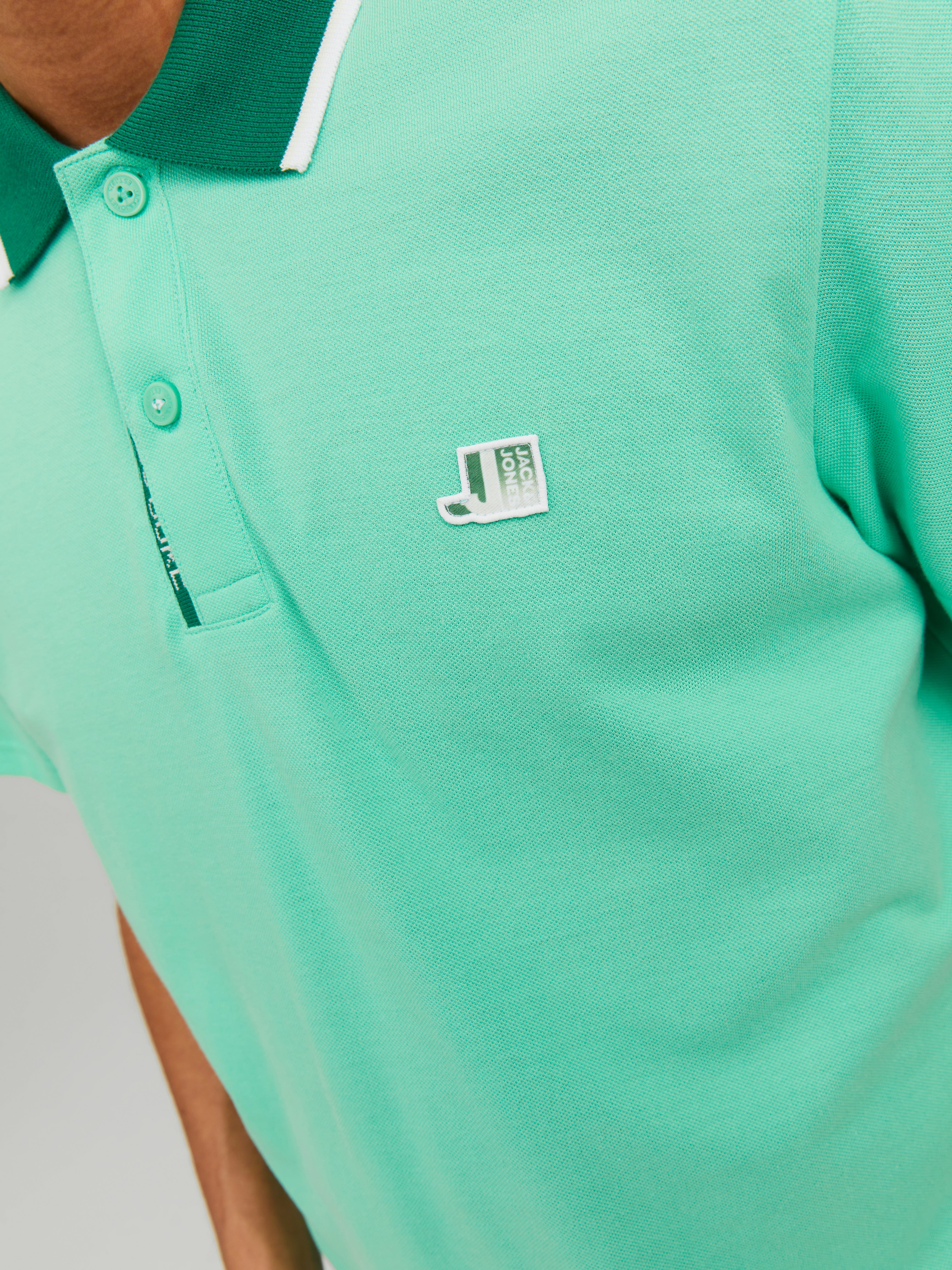 Logo Shirt collar Polo | Light Green | Jack & Jones®