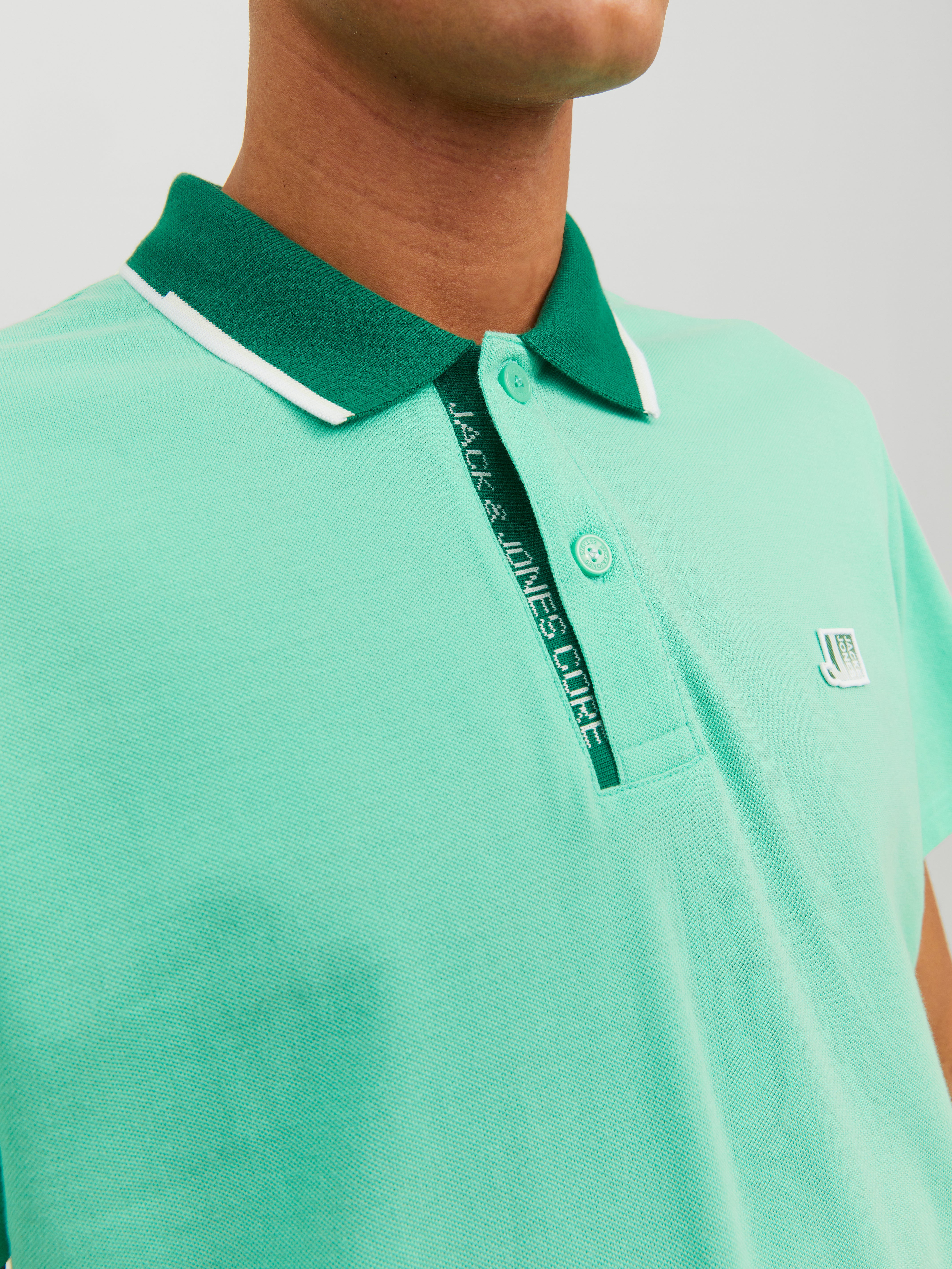 Logo Shirt collar Polo | Light Green | Jack & Jones®