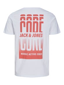 Jack & Jones Bedrukt Ronde hals T-shirt -White - 12229431