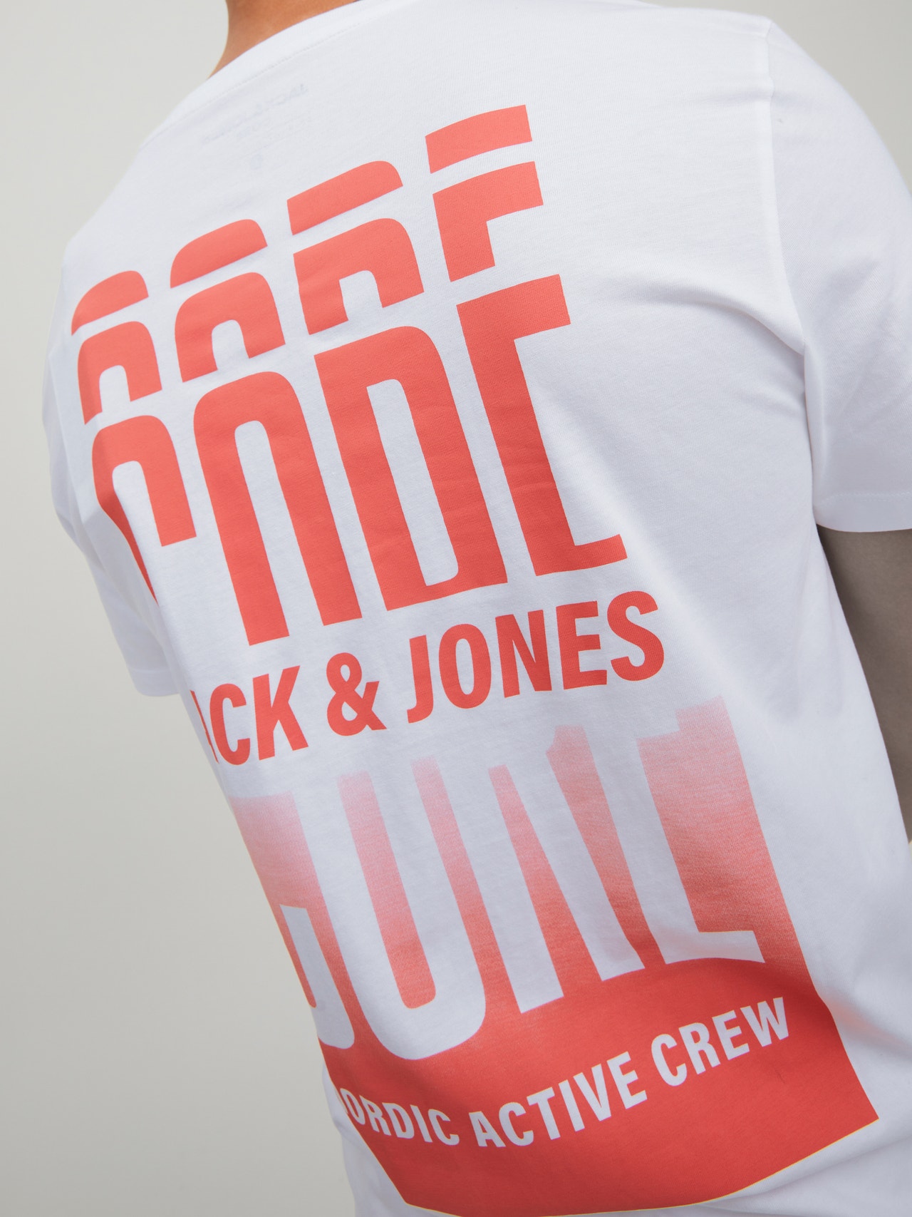 Jack & Jones Printed Crew neck T-shirt -White - 12229431